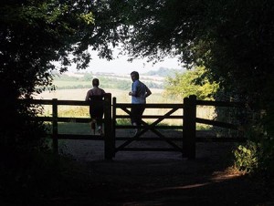 Joggers enjoying the new path