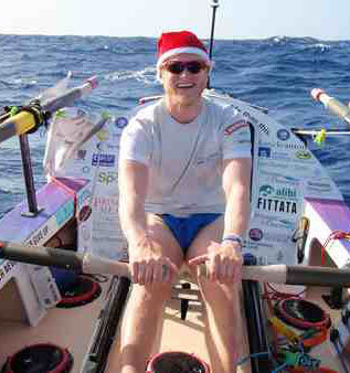 Will North rowing on Christmas Day 2013