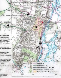 Map with permitted bridleways