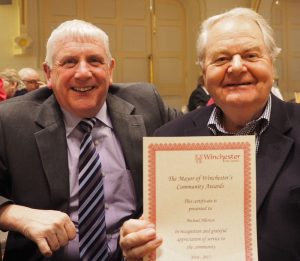 Mike Allerton with Compton FC chairman Steve Sinclair