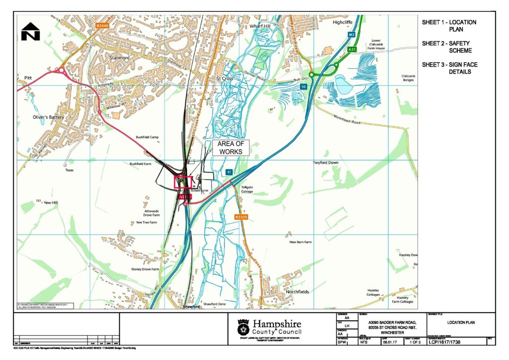 Badger Farm Roundabout Cycle Safety