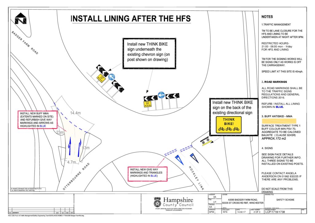 Badger Farm Roundabout Cycle Safety