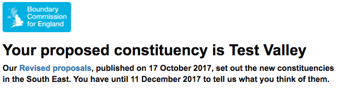 Your proposed constituency is Test Valley