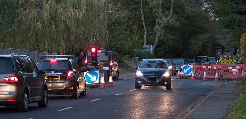 Otterbourne Road roadworks Nov 2018