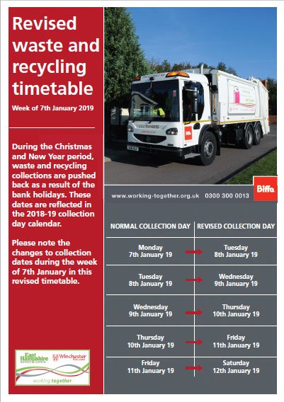 Refuse Collection Report Holiday Period Refuse Collections - Compton and Shawford PC