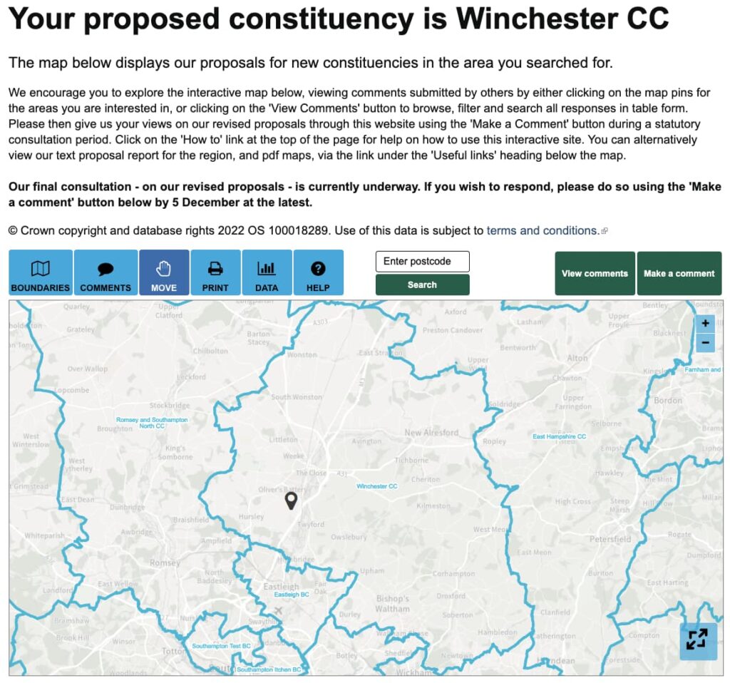 2023 Parliamentary boundaries final consultation